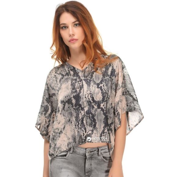 ZARA snake print shirt oversized boxy tee top S - Picture 8 of 9